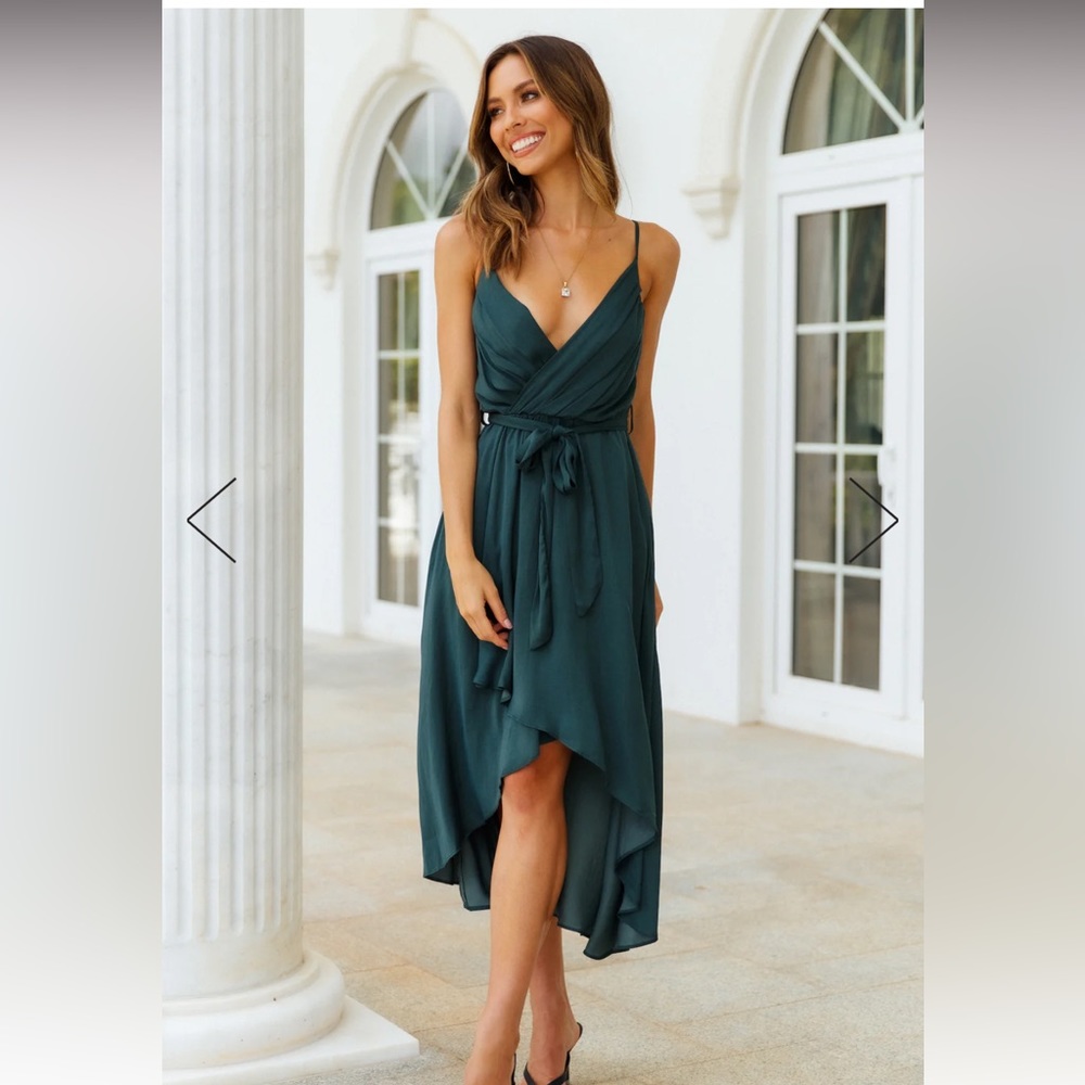 FUEL TO MY FIRE MIDI DRESS FOREST GREEN